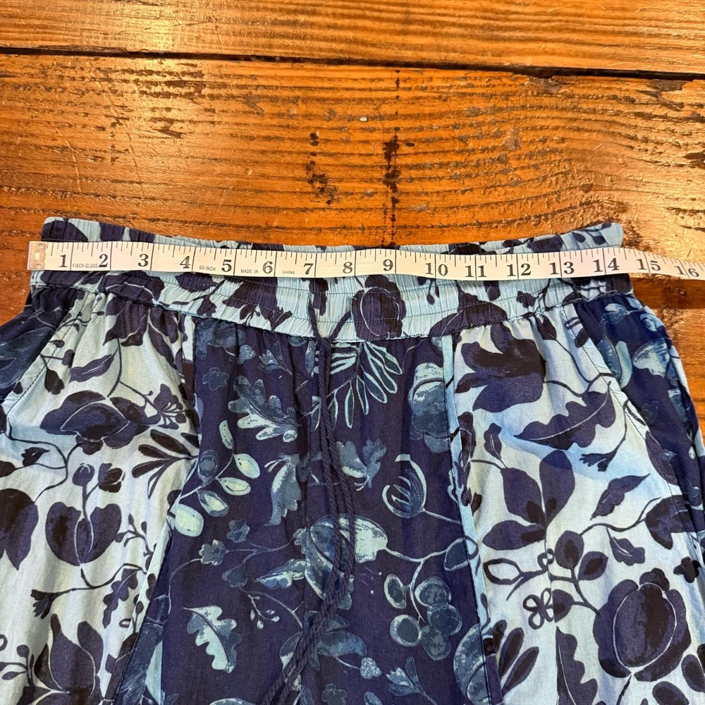 Anthropologie Jamie Sleep Pants Blue & Teal Floral Boho Pants Small - Picture 11 of 14